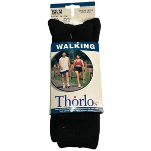 Thorlos Unisex Black-552 Walking Crew Socks WX-13 Mens 9-12.5 Women's 10.5-13